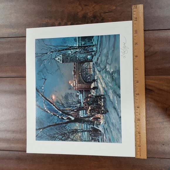 Winter scene, serigraph signed Art - Picture 3 of 6